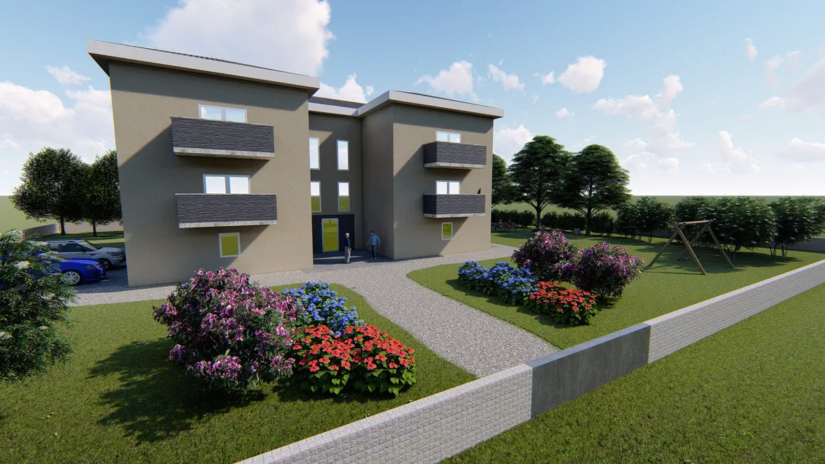 Apartment building draft – view 1