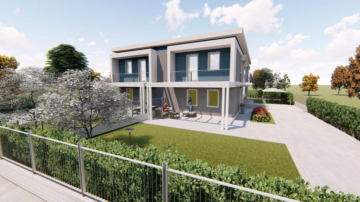 Modern four-family house – view 3