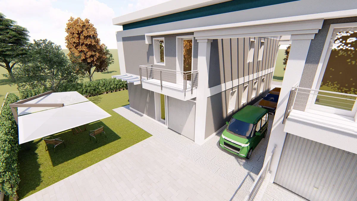 Modern four-family house – view 5